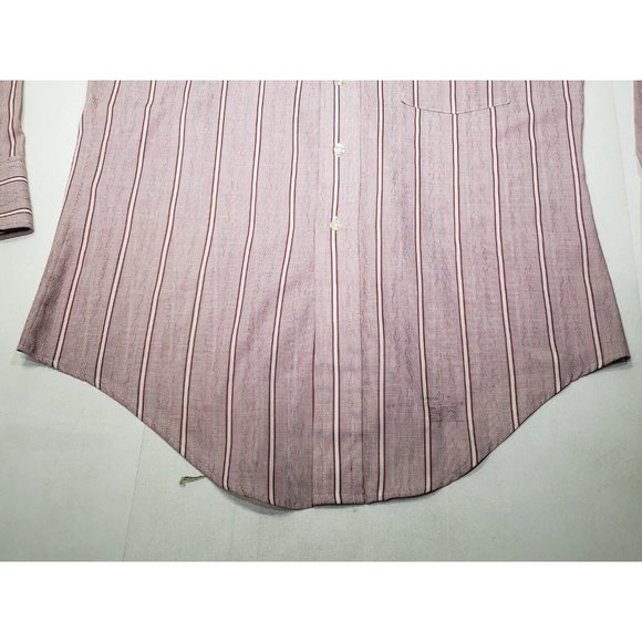 Arrow Kent Mens Shirt Button Up Long Sleeve Sanforized Western Striped 15.5x33 - Picture 3 of 11